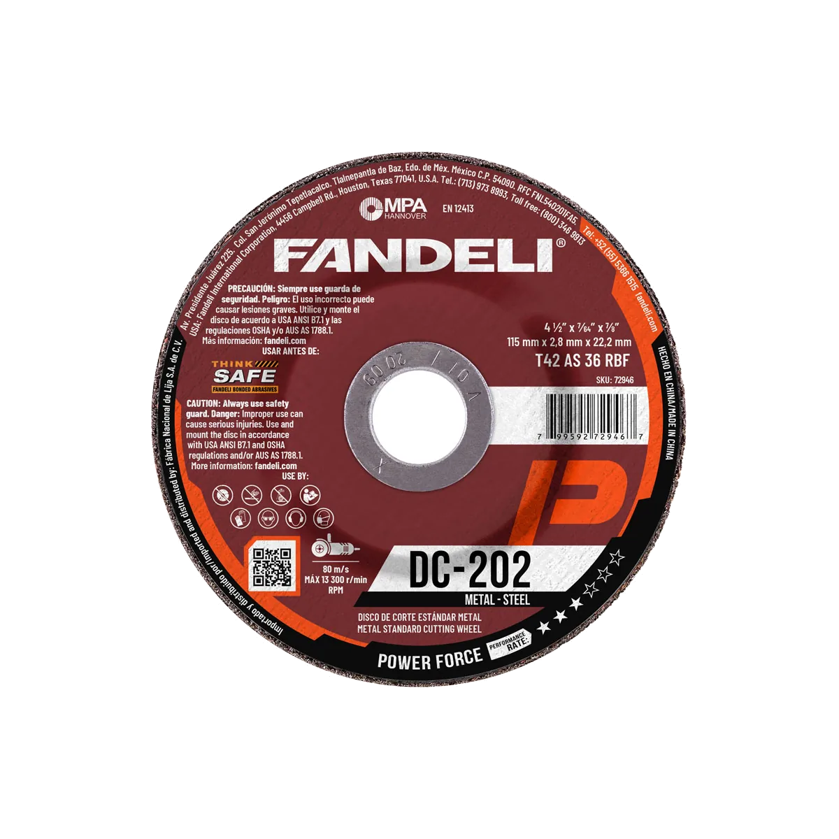 Disco 4-1/2" Fandeli Pro+ DC-202