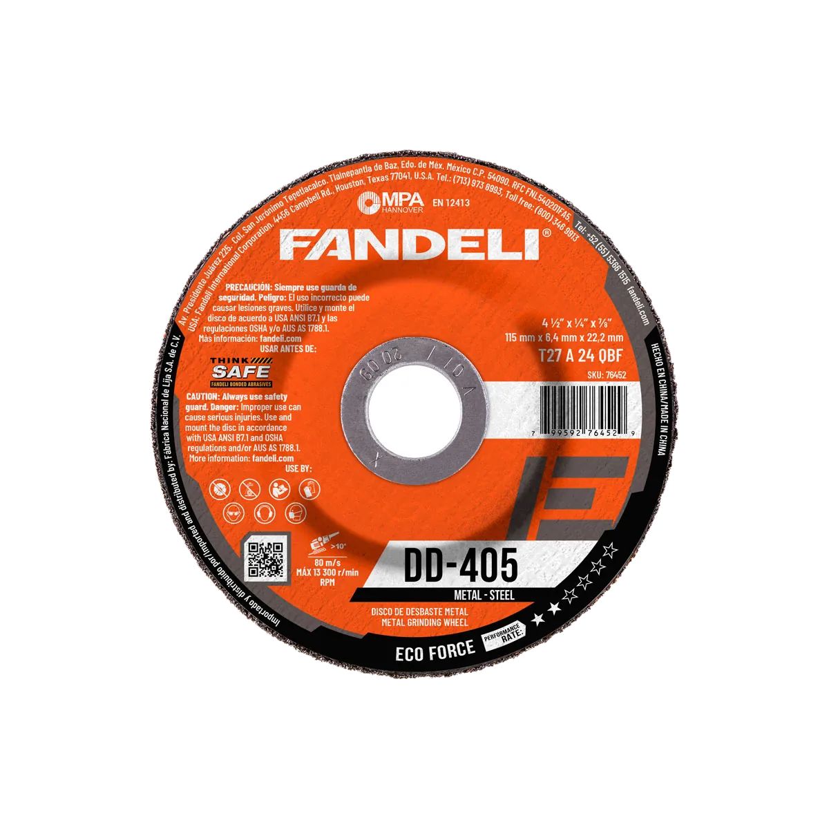 Disco 4-1/2" Fandeli Eco DD-405