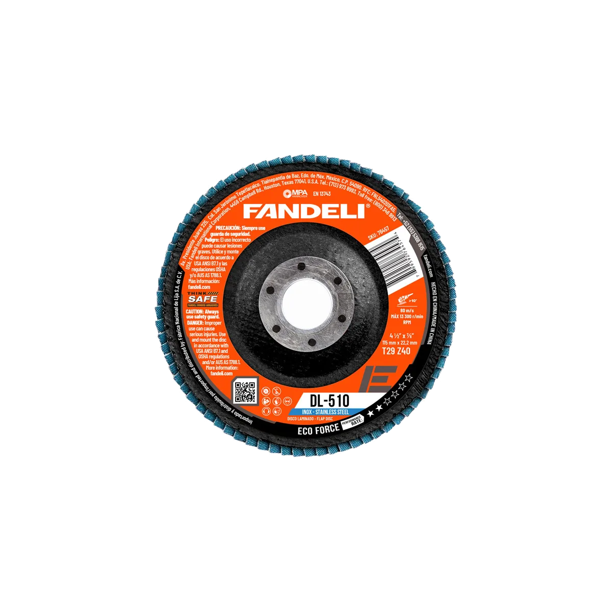 Disco 4-1/2" Fandeli Eco DL-510