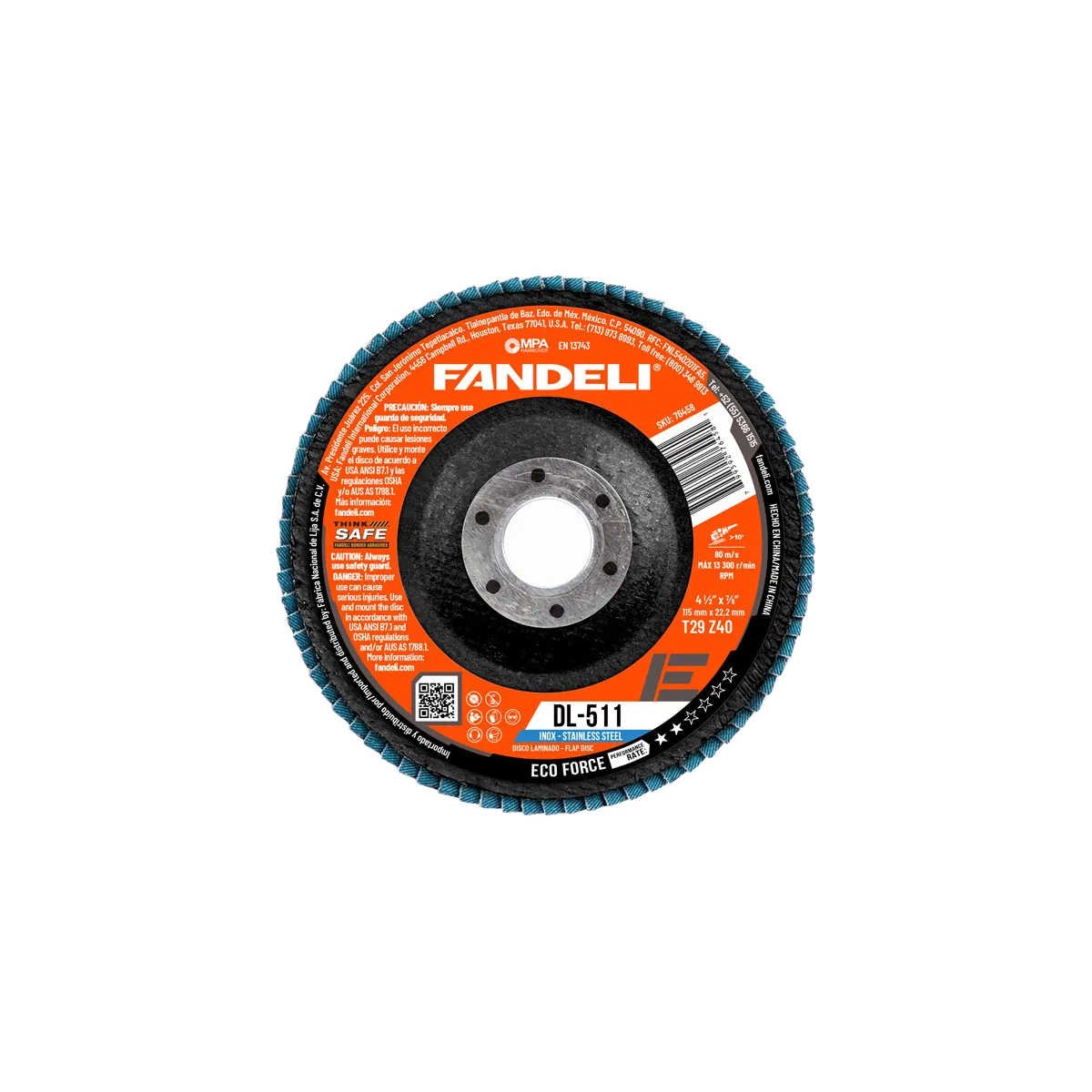 Disco 4-1/2" Fandeli Eco DL-511