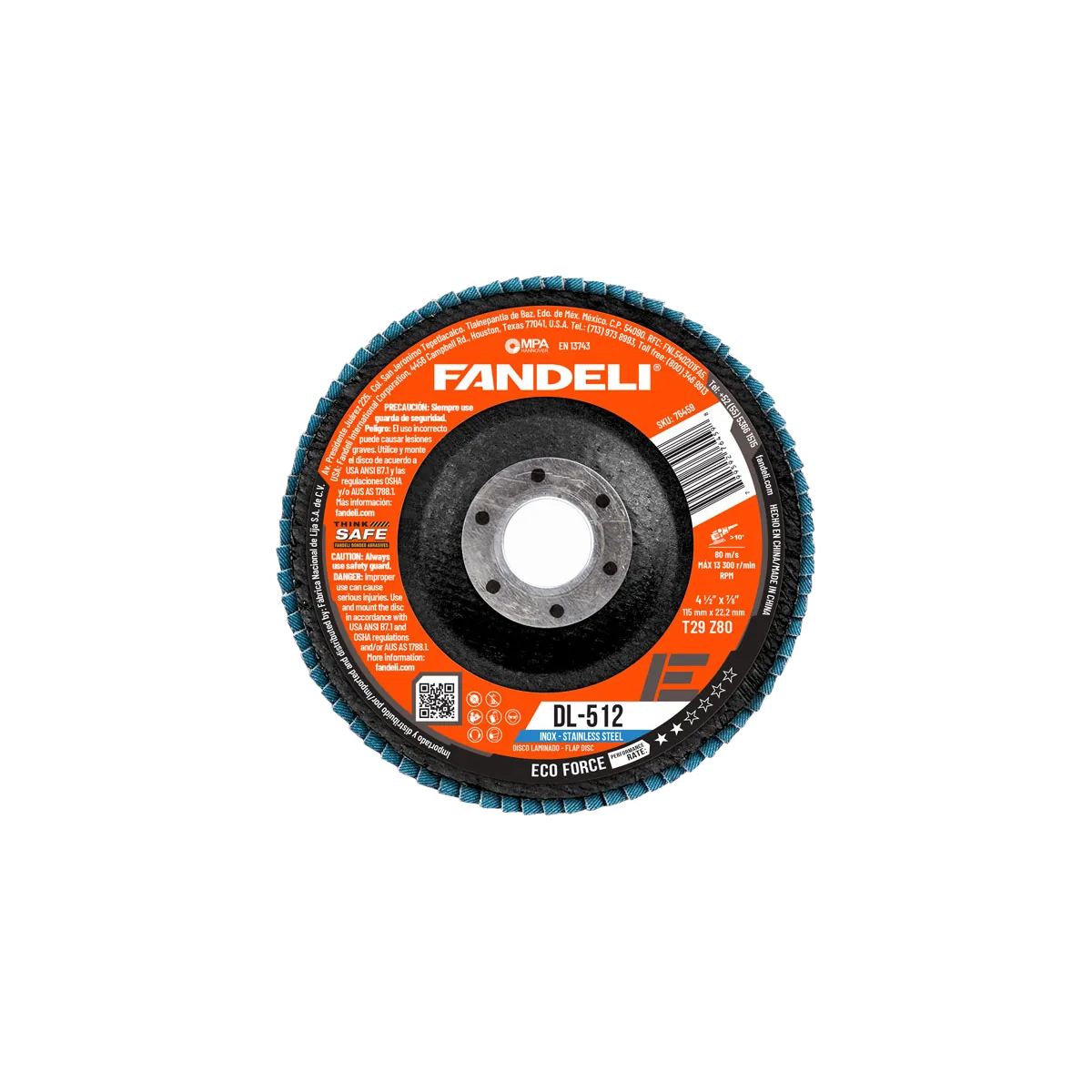 Disco 4-1/2" Fandeli Eco DL-512
